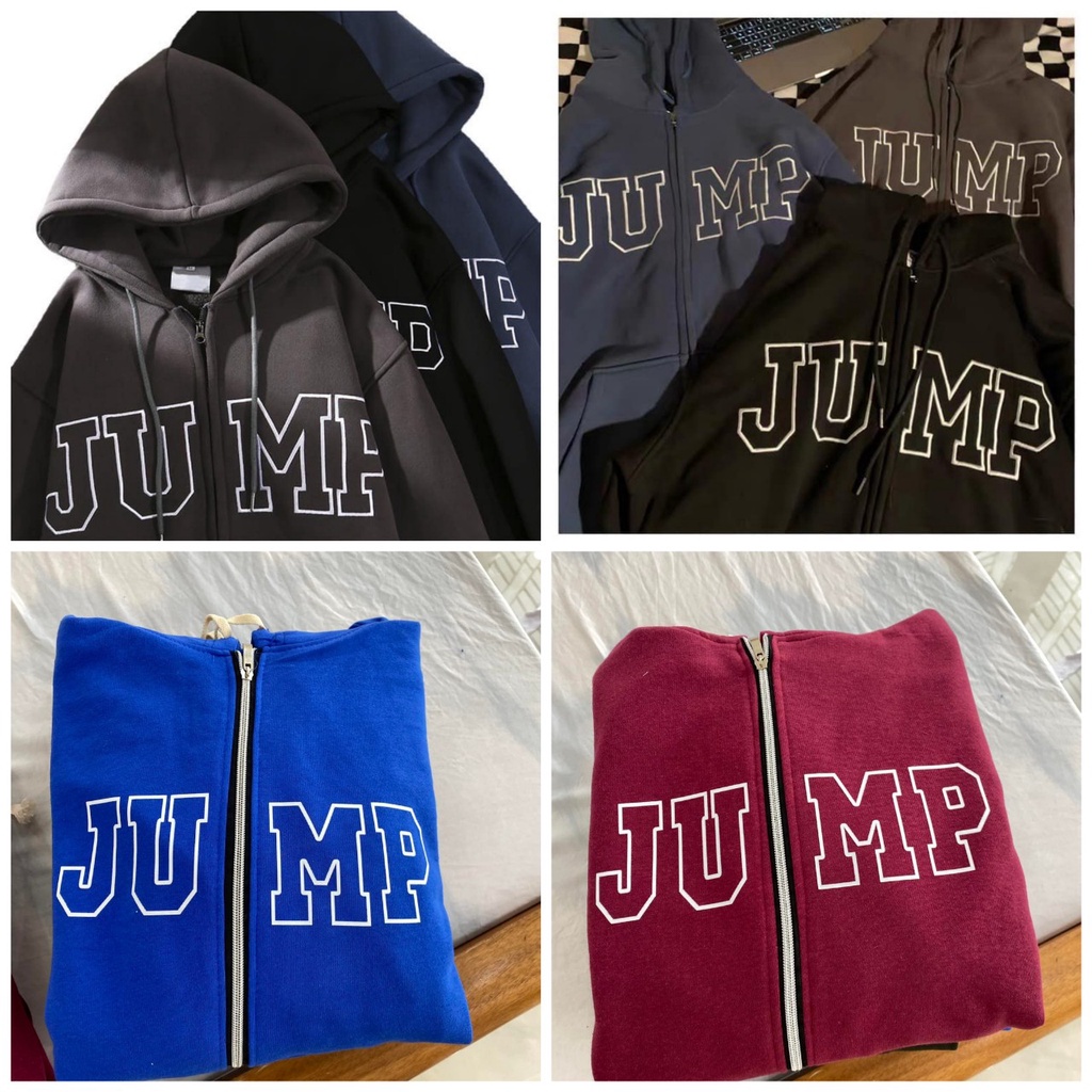 Áo Khoác Nỉ Jacket Hoodie Zip Nỉ Thu Đông Nam Nữ JUMP Unisex Form Rộng