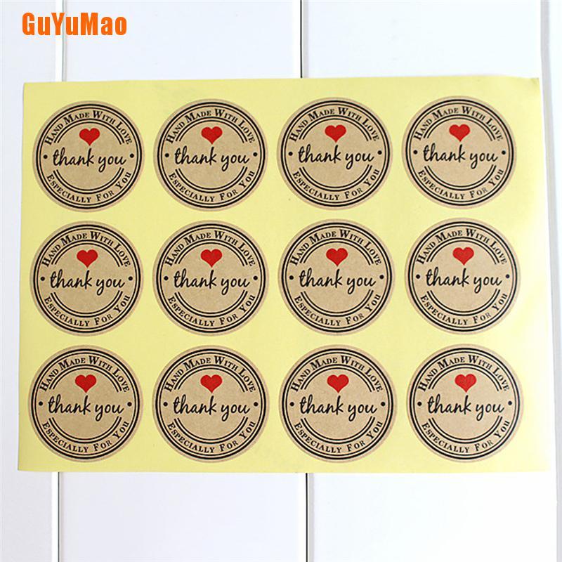 Set 12/60/120 Nhãn Dán Thủ Công In Chữ Made with Love Cho Bạn