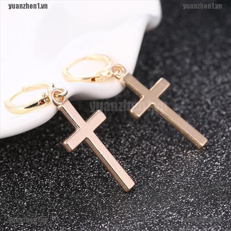 [YUANZHEN1] Bông Tai Hình Thánh Giá Phong Cách Punk Dành Cho Nữ