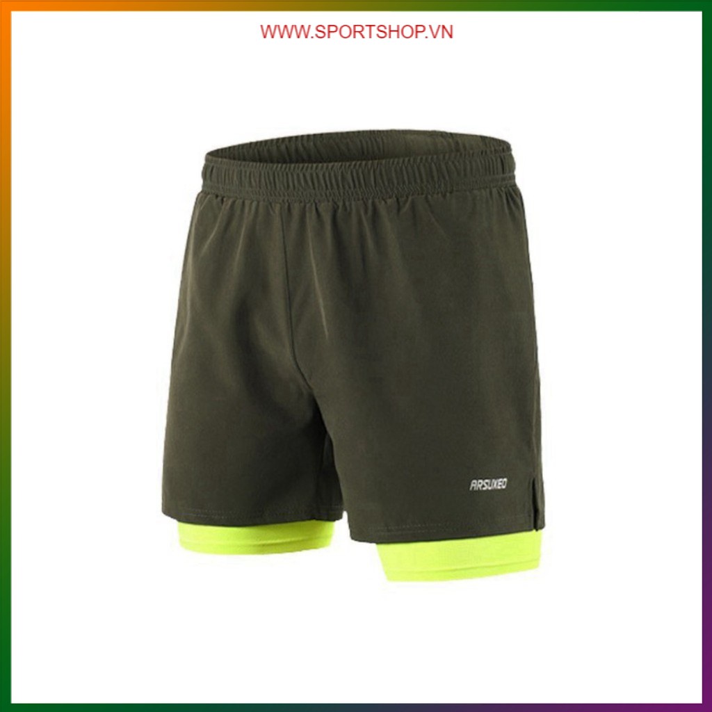 Quần chạy bộ nam ARSUXEO MS02, quần short thể thao 2 lớp (boxer) có túi đa năng, nhẹ, thoáng khí | BigBuy360 - bigbuy360.vn