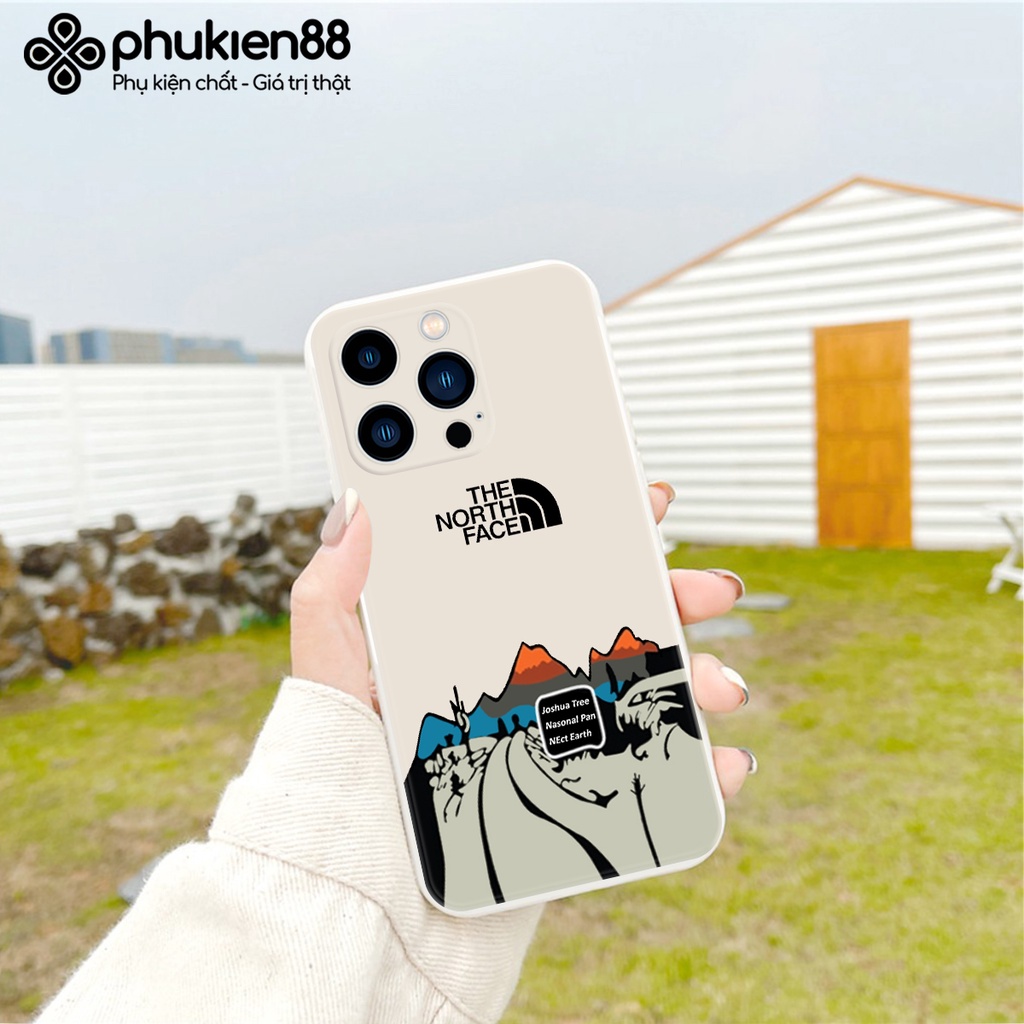 Ốp lưng ip The Bắc Face cạnh vuông 6/6plus/6s/6splus/7/7plus/8/8plus/x/xr/xs/11/12/13/pro/max/plus/promax