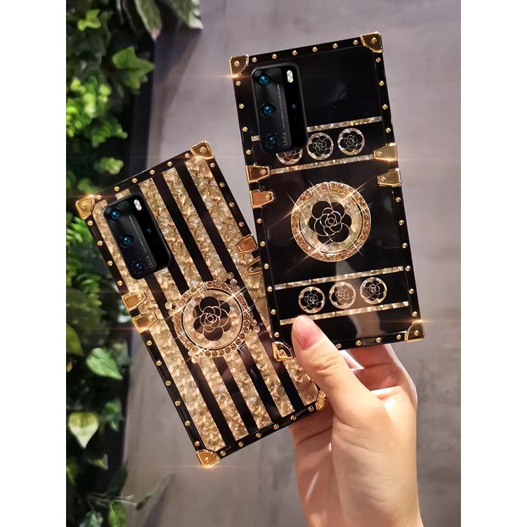 Ốp Điện Thoại Đính Đá Hoa Hồng Cao Cấp Có Giá Đỡ Cho Huawei P50Pro P50 P40 Pro 40Lite P30 Pro 30Lite P20 Pro