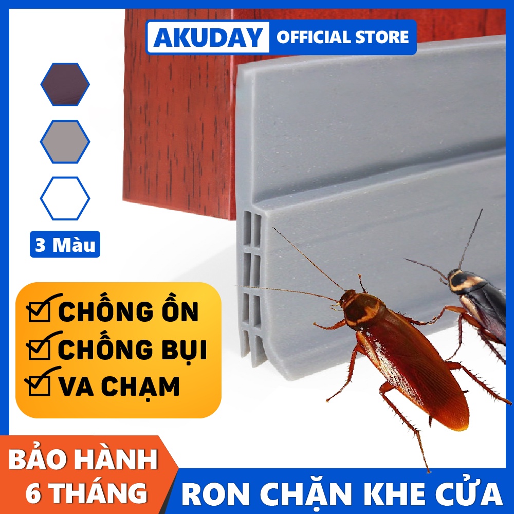 Ron cửa 3 lớp chặn khe hở cửa, thanh dán chân cửa chống bụi chống côn trùng giữ nhiệt điều hòa cách âm AKUDAY