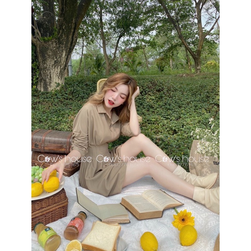 [Mã SKAMA8 giảm 8% đơn 300K] Jumpsuit sơmi xếp ly eo khoá kéo ❤️❤️❤️ | BigBuy360 - bigbuy360.vn