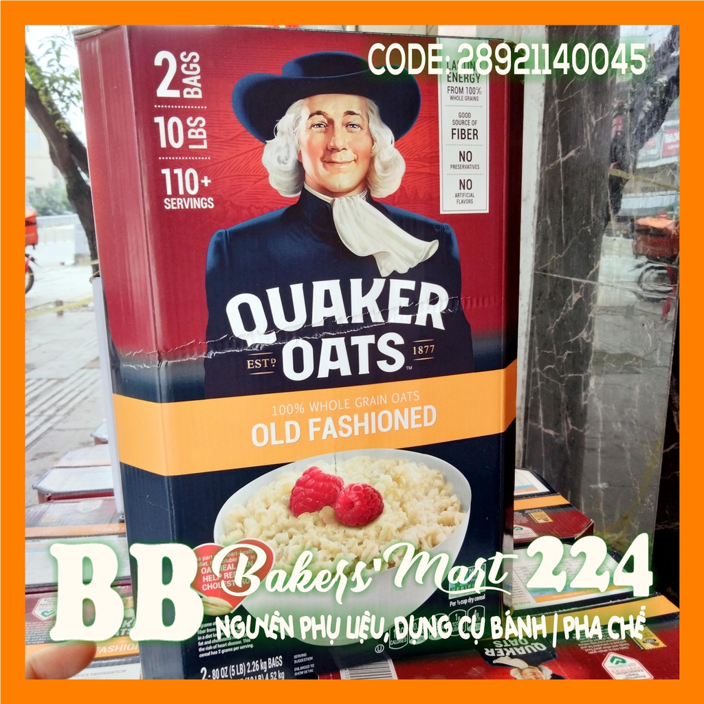 Yến mạch Ông Già QUAKER OATS loại NGUYÊN - Hộp CAM 4.5kg