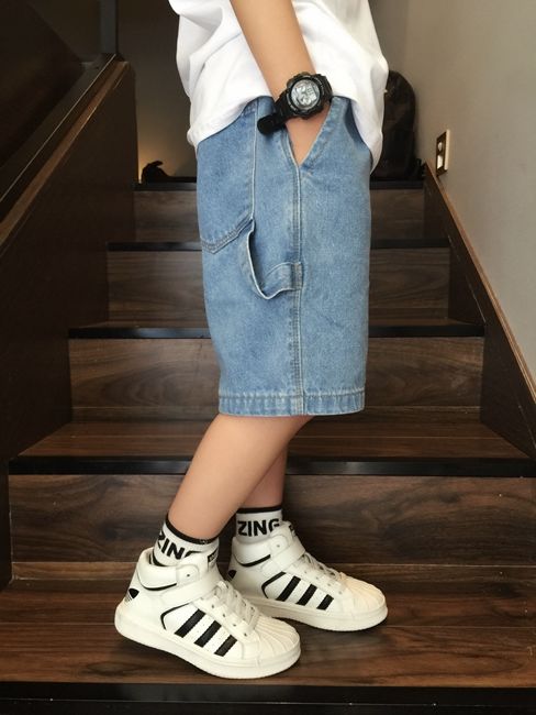 Quần đùi denim phong cách thể thao thời trang mùa hè dành cho bé trai