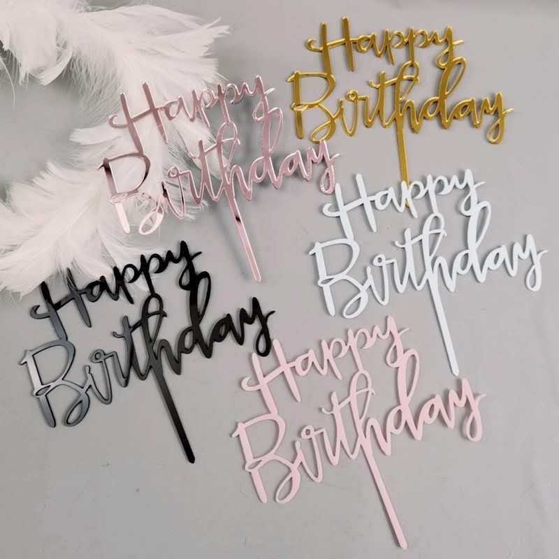 Que Cắm Trang Trí Bánh Kem Chữ happy birthday Dùng Một Lần