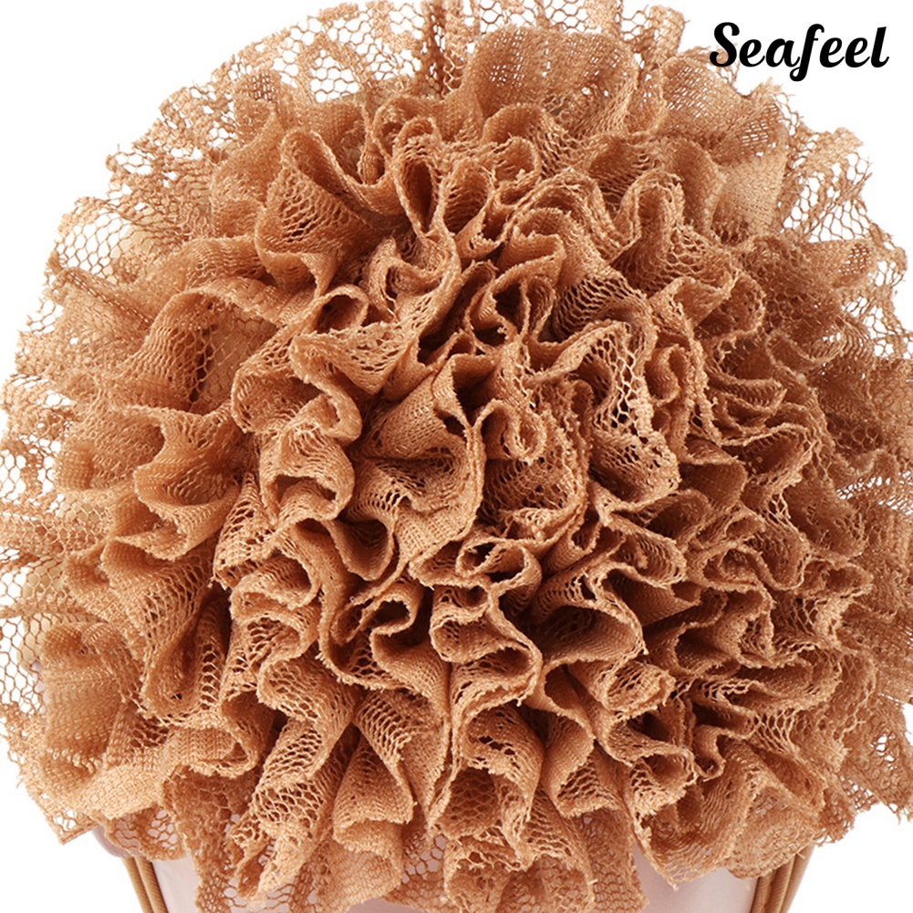 【SF】Mũ Trùm Đầu Vải Cotton Phối Ren Hoa Mềm Mại Màu Trơn Thời Trang Cho Nữ