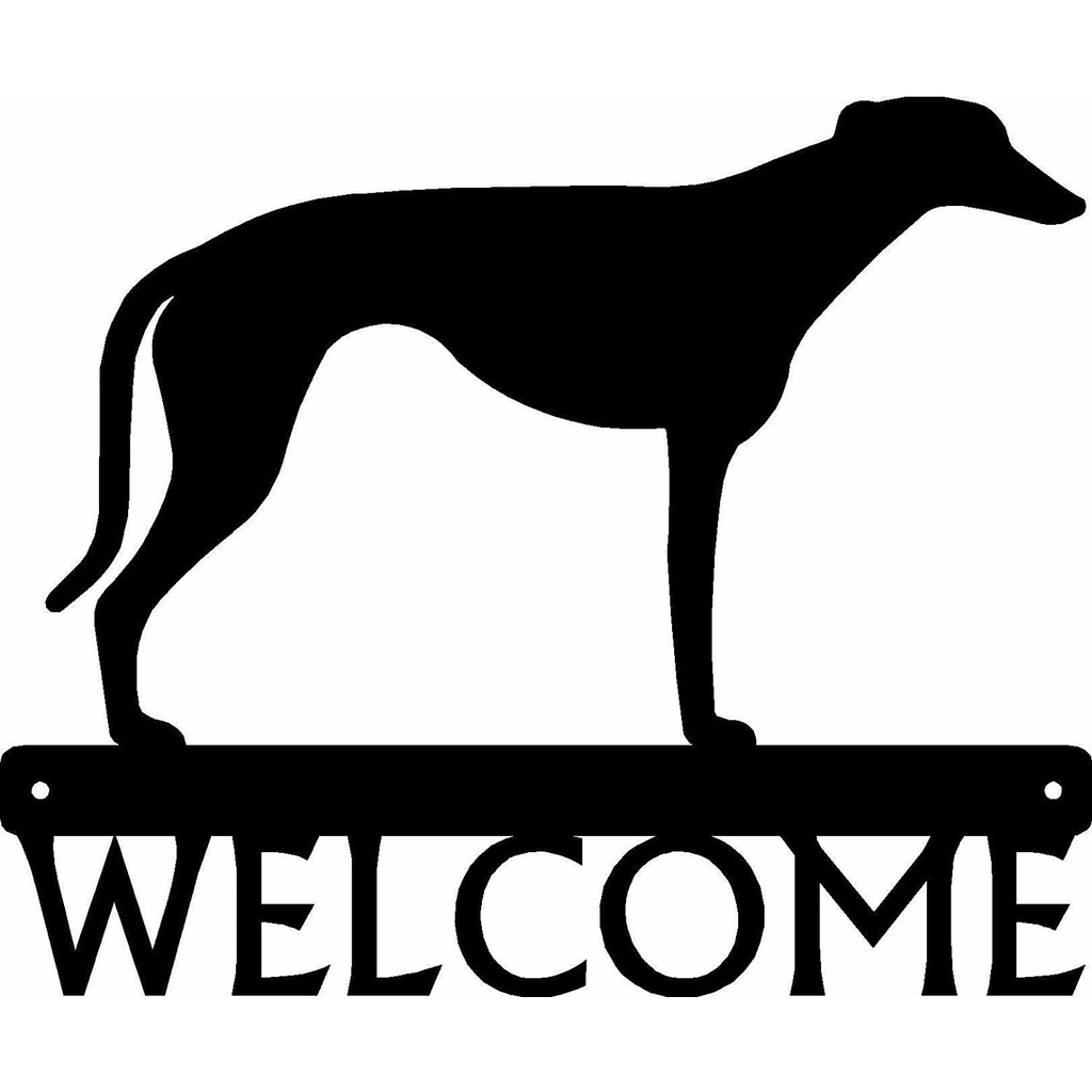 Chó Greyhound Chào Mừng Ký Hiệu Sắt Rèn Thủ Công Đồ Trang Trí Kim Loại Tác Phẩm Nghệ Thuật Xinh Đẹp Dán Tường Hình Trang Trí- Rộng 12 Inch Kim Loại Đẹp Treo Tường Nghệ Thuật Trang Trí Nhà Phụ Kiện
