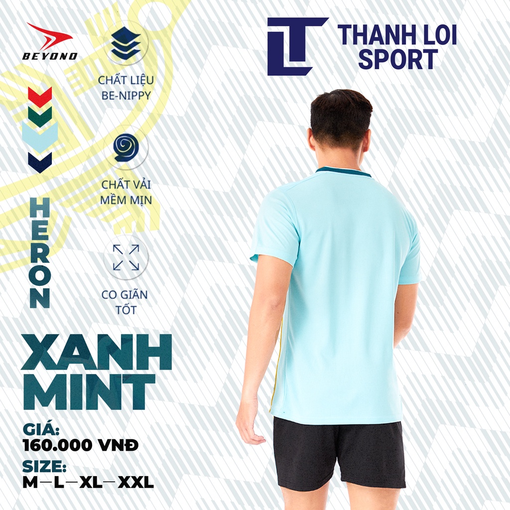 Bộ bóng chuyền nam, nữ Beyono Heron Xanh MINT vải Be-Nippy mềm mại,  thoáng mát, thấm hút mồ hôi