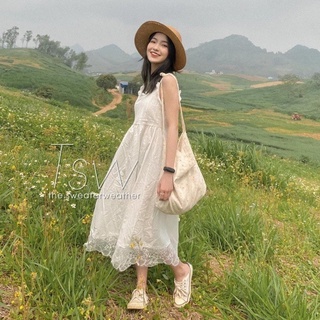 Đầm 2 dây voan- dáng công chúa- cực dễ thương ( ảnh thật)