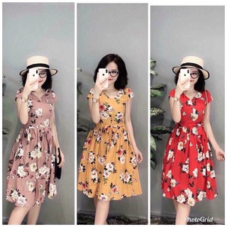 Đầm nữ xòe , đầm voan hoa, mẫu mới , dạo phố cực xinh (kèm ảnh thật)