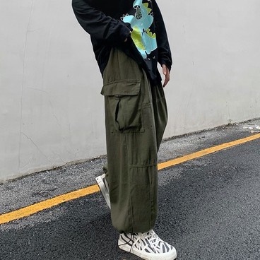 Quần ống rộng Phong Cách Hip Hop Nhật Bản Thời Trang Xuân Thu Cho Nam quần ống rộng đi học quần kaki ống rộng