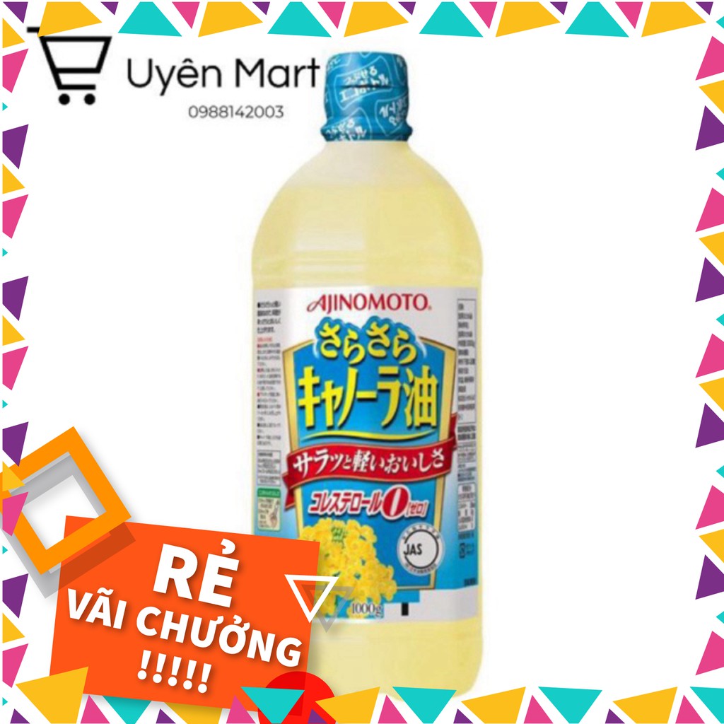 (Date 3/2022) Dầu ăn hoa cải Ajinomoto chai 1L