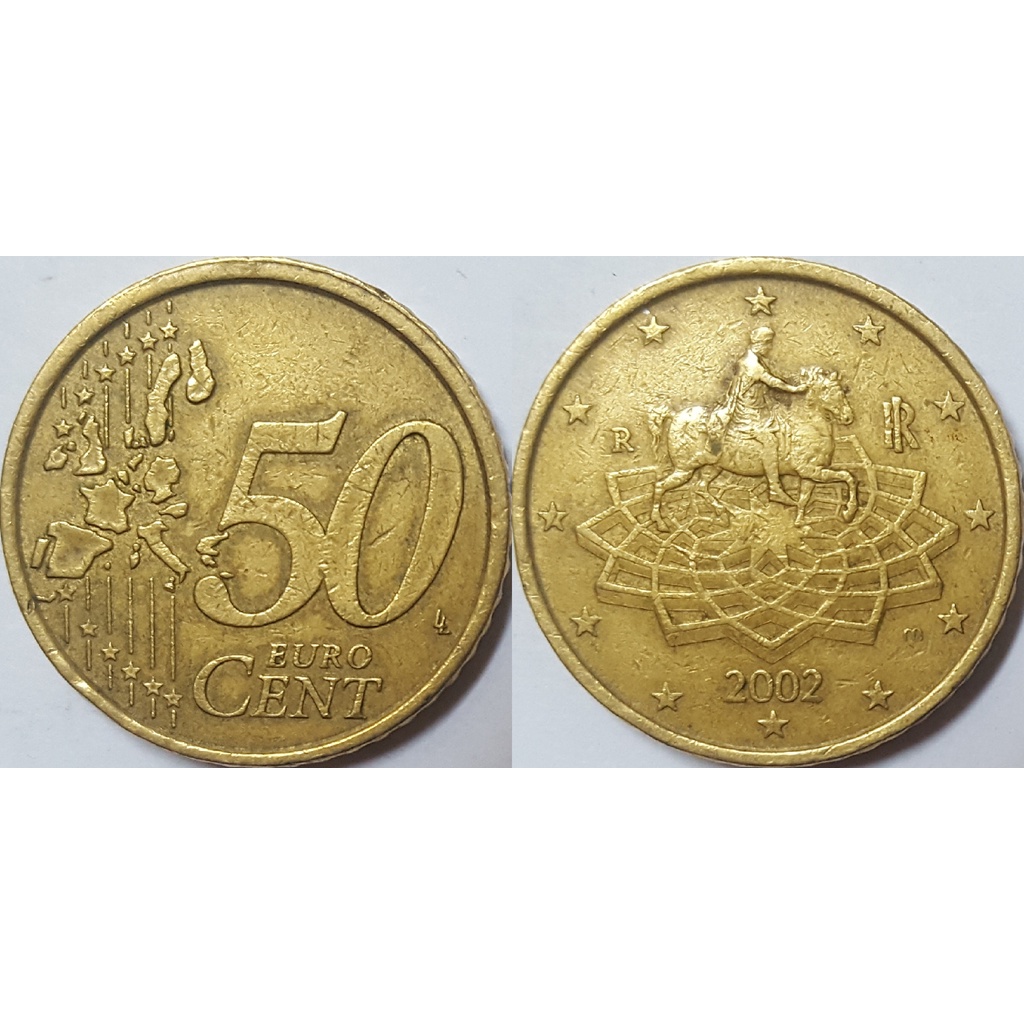 Đồng xu 50 Euro Cent Italy  2002-2007