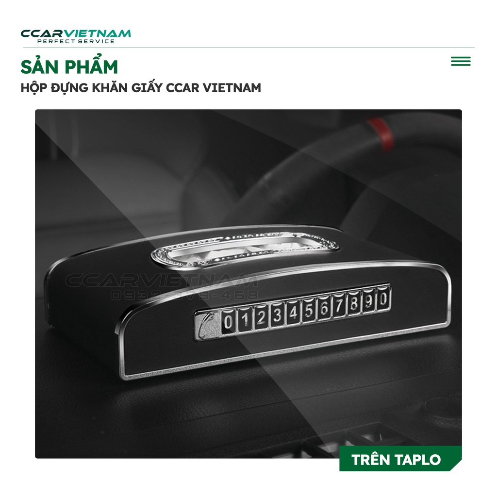Hộp Đựng Giấy Ăn Cao Cấp Trên Xe Oto (3 in 1) - Phụ Kiện Trang Trí Tablo Sang Trọng