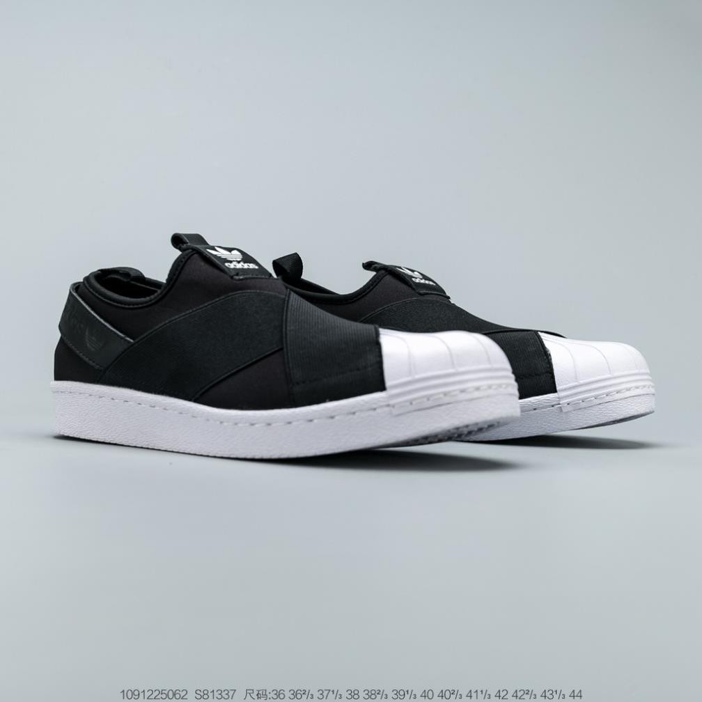 HOT [Chính Hãng] Giày Adidas Superstar Slip-On Shell Head One Đạp Đen Samurai Casual Sneakers S81337 . 2020 new HOT