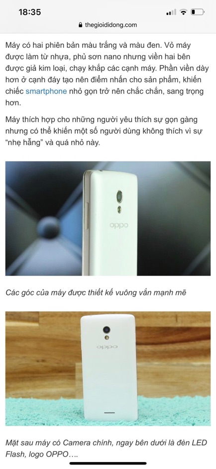 Vỏ sau Oppo R1001 hàng linh kiện