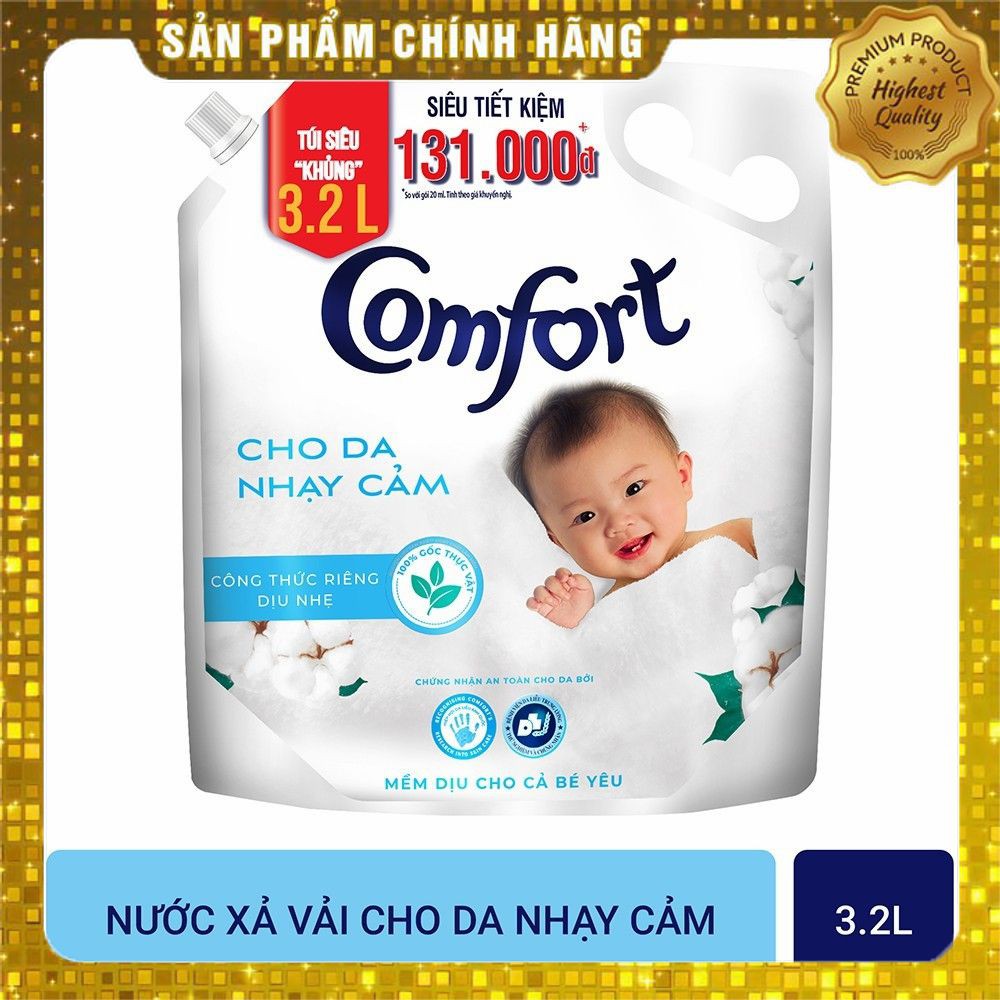 Nước xả vải Comfort Cho Da Nhạy Cảm Túi 3.2L