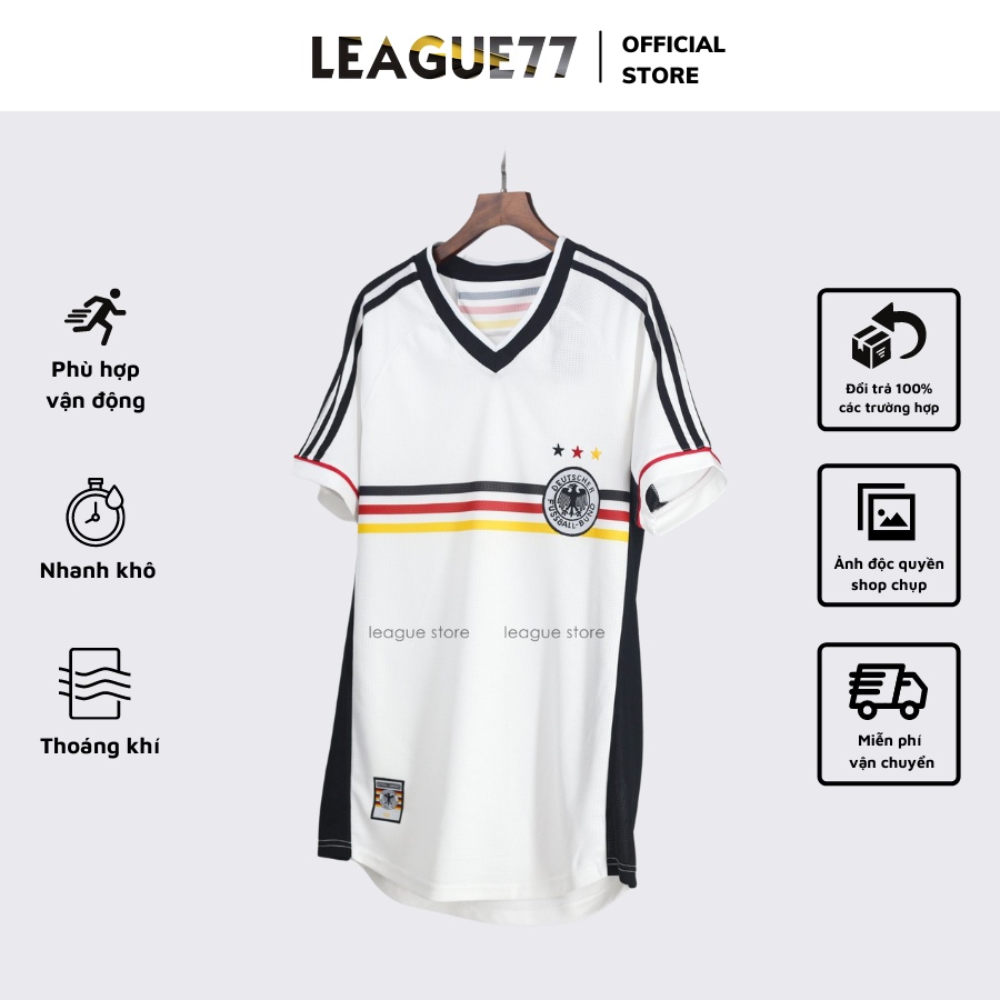 Quần áo đá banh đội Đức - bộ quần áo thể thao nam ngắn tay màu trắng vải thoáng mát form âu Leaguestore