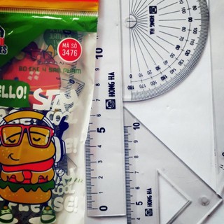 [GIÁ SỈ 6.5k/Bộ] 20 Bộ thước kẻ eke Hông Hà 4 sản phẩm [Đổ Buôn]