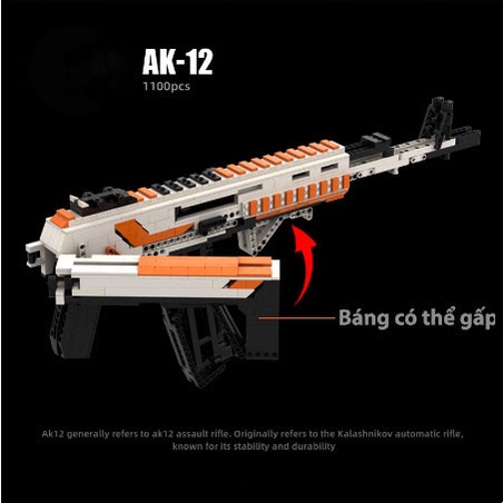 Đồ Chơi Lắp Ráp Mô Hình Súng AK-12 Black CSGO & Ak 12 Asimov Kevin183 Với 700-1000+ Chi Tiết