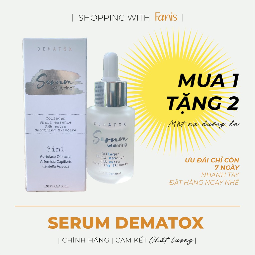 Serum Trị Mụn Trắng Da Dematox 3 in 1
