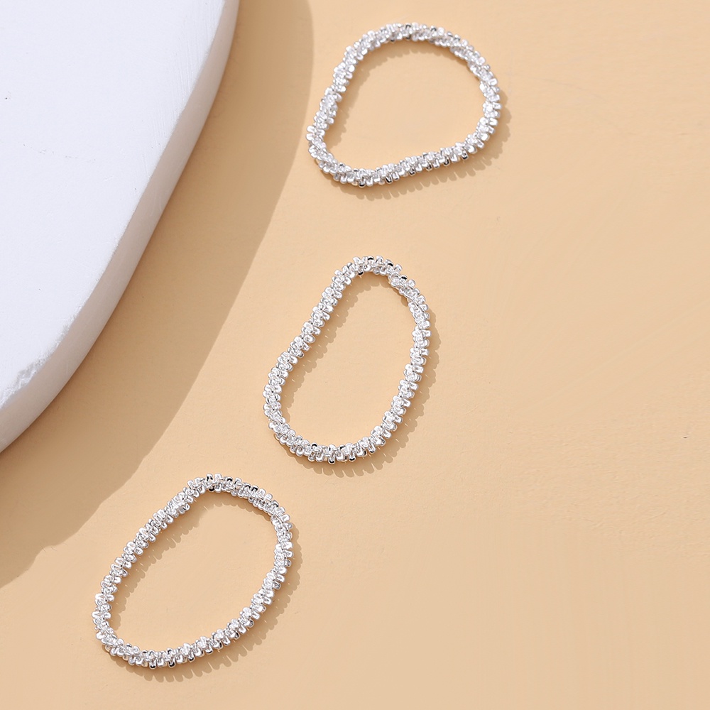 Bộ 3 Nhẫn Bạc Lấp Lánh Phong Cách Hàn Quốc