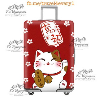 Áo bọc áo trùm vali Mèo may mắn HapyOko (hàng có sẵn)