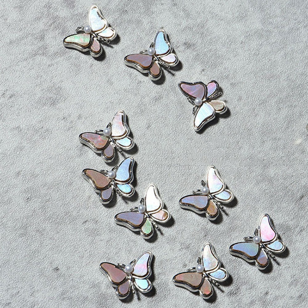 CHARMS 1 Phụ Kiện Trang Trí Móng Tay Hình Bướm 3D Bằng Hợp Kim