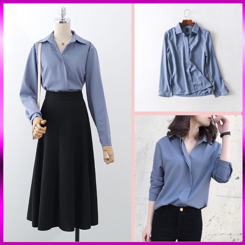 Áo sơ mi lụa 💖 Áo sơ mi nữ cổ Đức 💖 Áo sơ mi công sở cao cấp nhiều màu | BigBuy360 - bigbuy360.vn