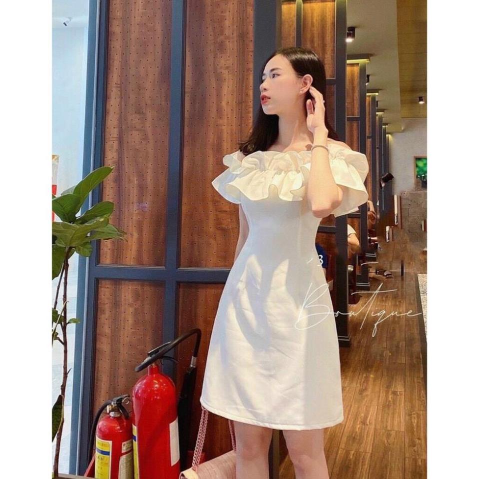 TSL-TASA Đầm váy trắng bèo tôn dáng siêu xinh cho nàng thời trang nữ dạo phố dự tiệc