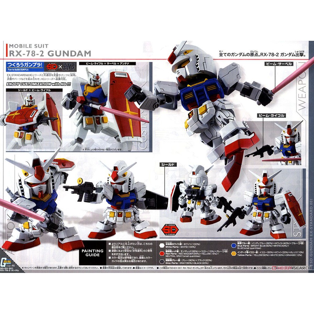 Mô hình lắp ráp SD RX-78-2 Gundam Bandai- GDC 4573102575975