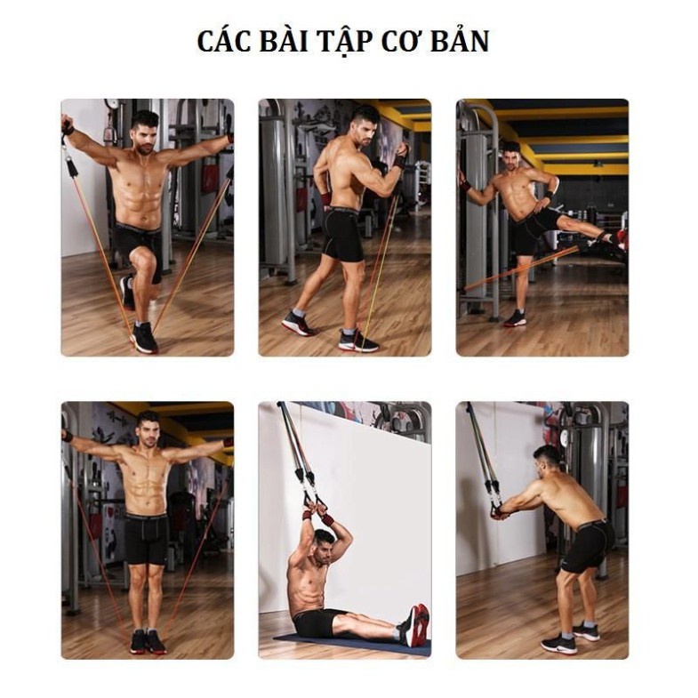 Găng tập gym, dây tập gym, kéo đàn hồi tập thể dục cao cấp, cho các bài tập giúp tăng thể lực và cơ săn chắc