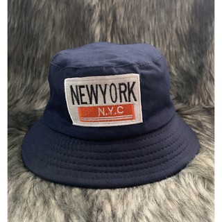 Nón Bucket / Nón Vành Tròn Thêu Chữ NewYork NYC Xanh Than N032 [Ảnh Tự Chụp]