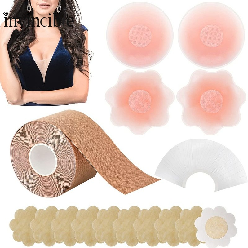 1 Cặp Miếng Dán Ngực Silicone Vô Hình Nâng Ngực Cho Nữ
