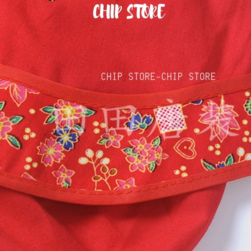 Yếm đỏ Natra cho bé 0-1 tuổi - ảnh thật CHIP STORE Cho bé mặc chụp hình đầy tháng thôi nôi siêu cưng Mẫu giao ngẫu nhiên