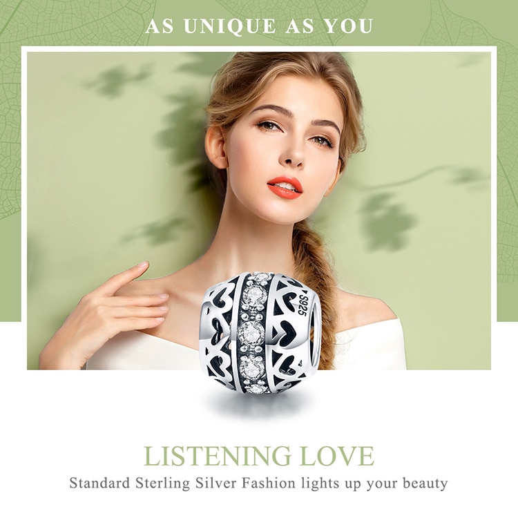 Hạt trang sức bạc Bamoer trang trí vòng tay cho nữ