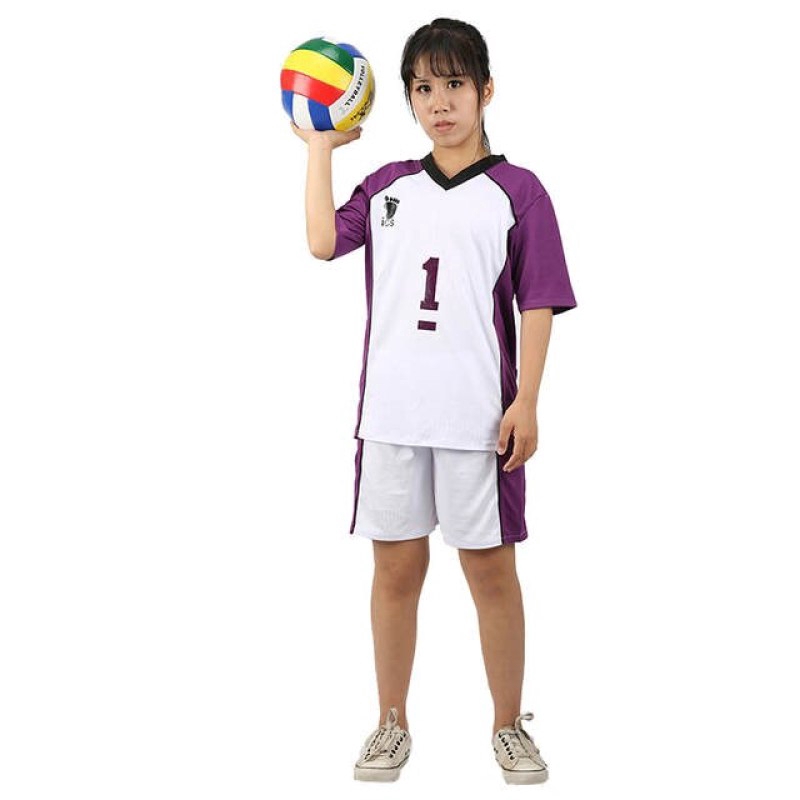 2pc / 1 Bộ Haikyuu!! Bộ Đồng Phục Học Sinh Gồm Áo Thun Tay Ngắn + Quần Thể Thao Trẻ Trung Năng Động