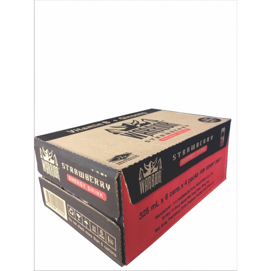 Thùng nước tăng lực Warrior Strawberry 325ml (24 lon) Thái Lan