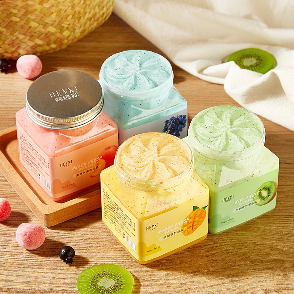 Muối tắm Heyxi tẩy da chết toàn thân giúp sạch mụn lưng, viêm lỗ chân lông toàn thân vị hoa quả Shop Bố Sam