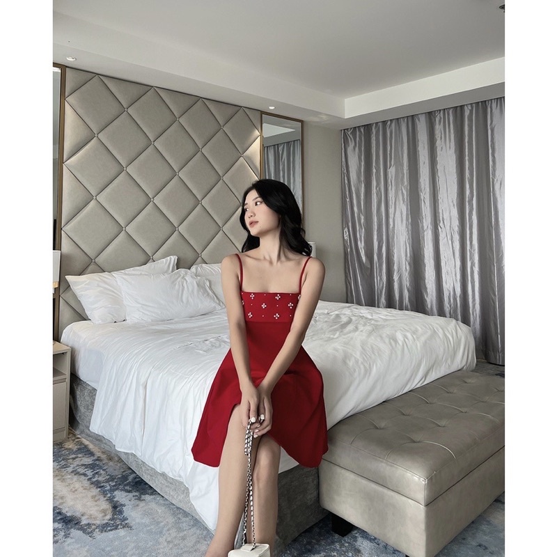 ĐẦM DÂY ĐÍNH NGỌC - HÌNH THẬT SHOP CHỤP
