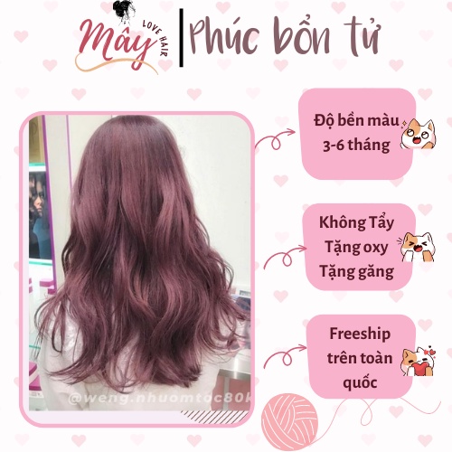 Thuốc Nhuộm Tóc, Thuốc Nhuộm Tóc Màu Phúc Bổn Tử, Tặng Kèm Oxy Trợ Dưỡng Và Bao Tay