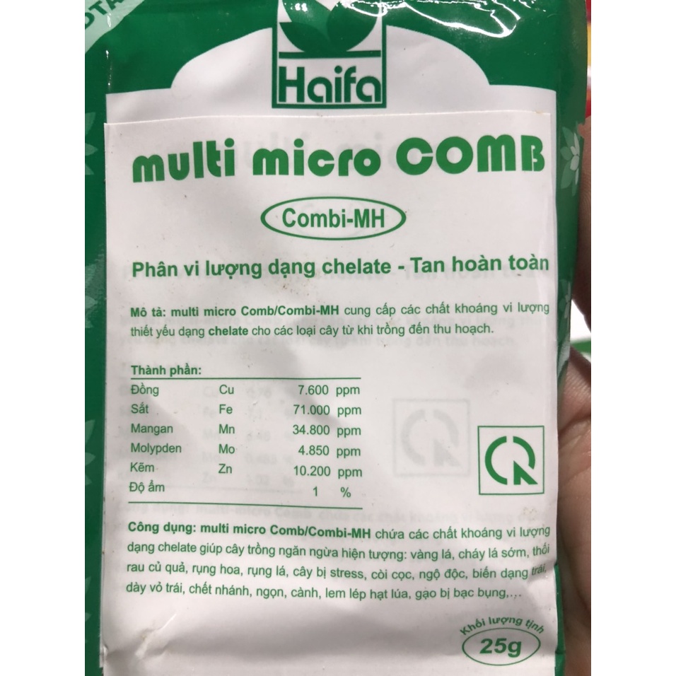 2.5g Phân vi lượng chelate Multi Micro Combi Haifa Israel hiệu quả vượt trội, tan hoàn toàn, chuẩn nông nghiệp Israel