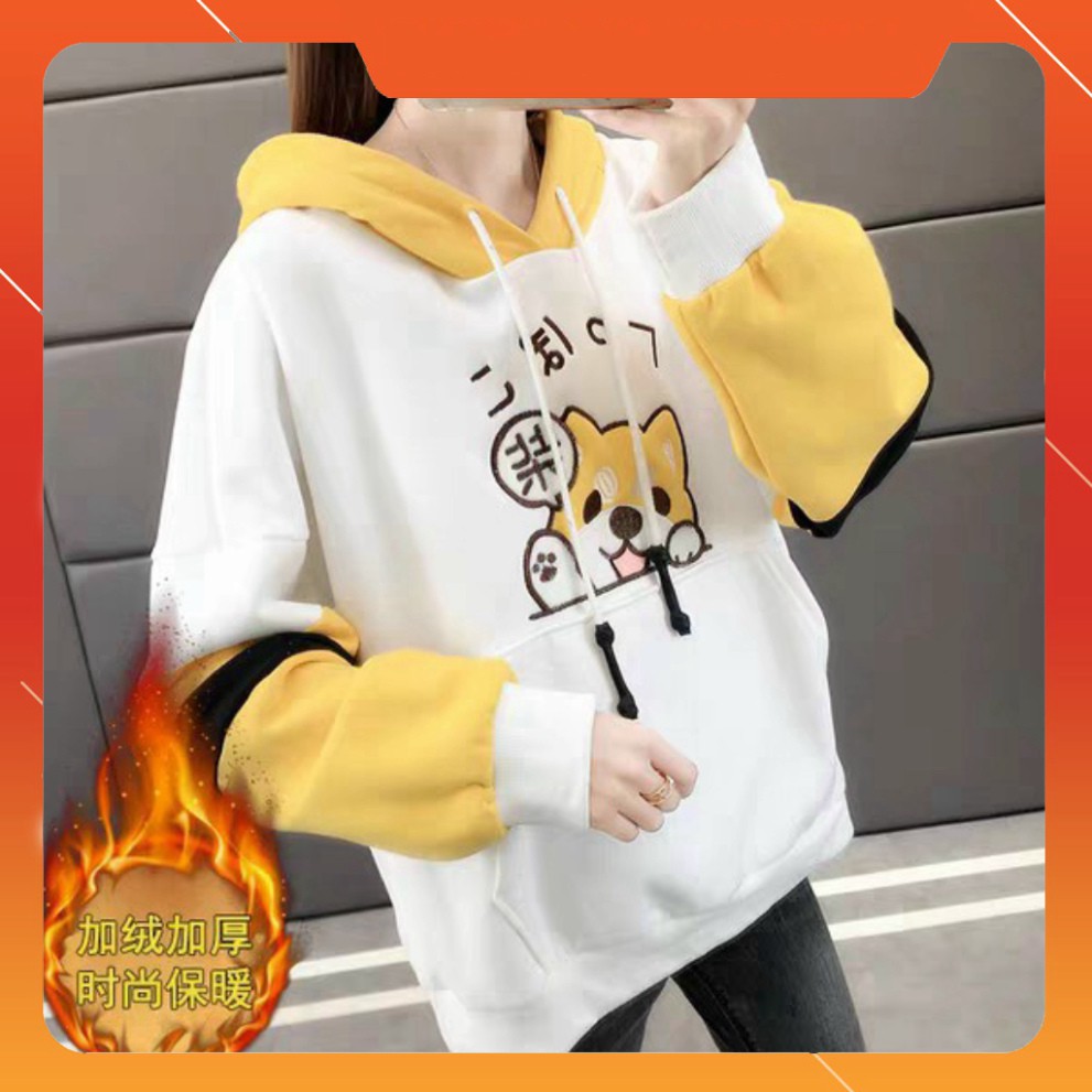 Áo khoác nỉ, áo hoodie thêu hình chó shiba kute, áo khoác dễ thương, áo hoodie dễ thương, áo khoác rẻ, áo khoác tai chó