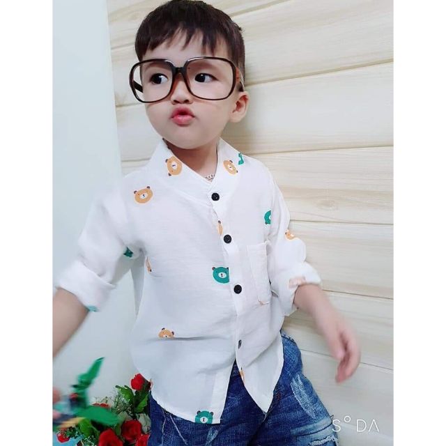 áo sơ mi gấu siêu cute