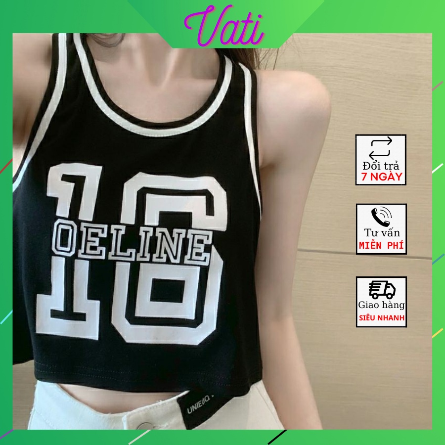 ÁO 3 LỖ CROPTOP THỂ THAO IN SỐ 16 VATI