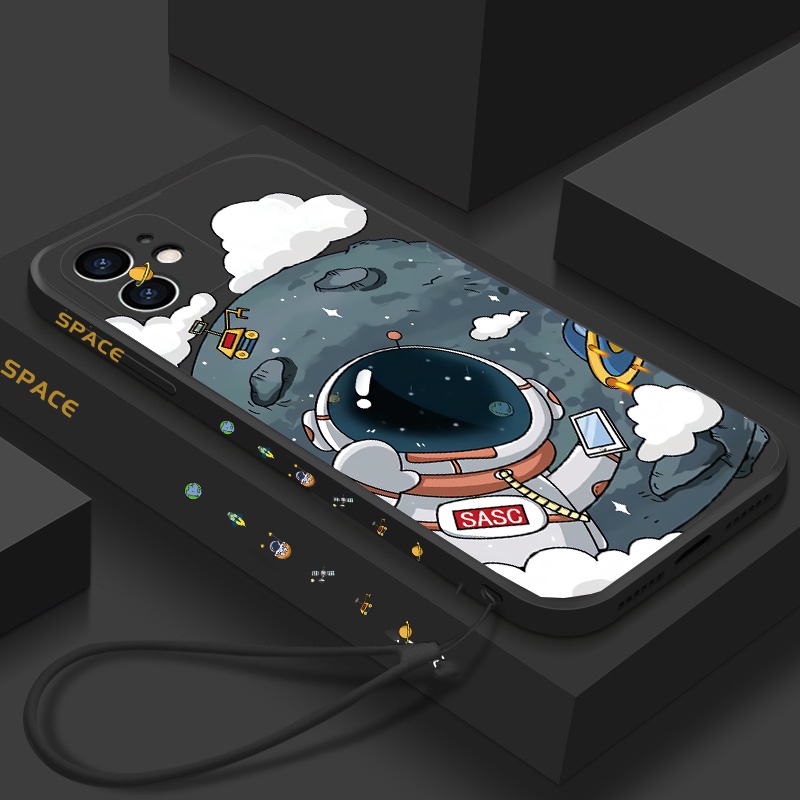 Ốp Điện Thoại Tpu Hình Phi Hành Gia Vũ Trụ UFO Cho iPhone 7 8 Plus X XS Max 6 6s Plus 7Plus XR SE 2020