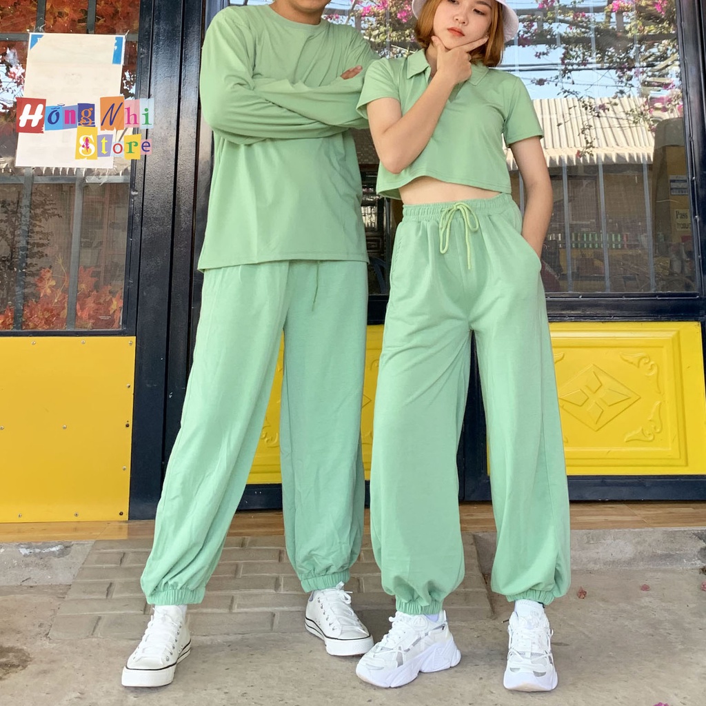 Quần Jogger Basic Pant Ulzzang Unisex Jogger Trơn Bo Lai Xanh Bơ - MM