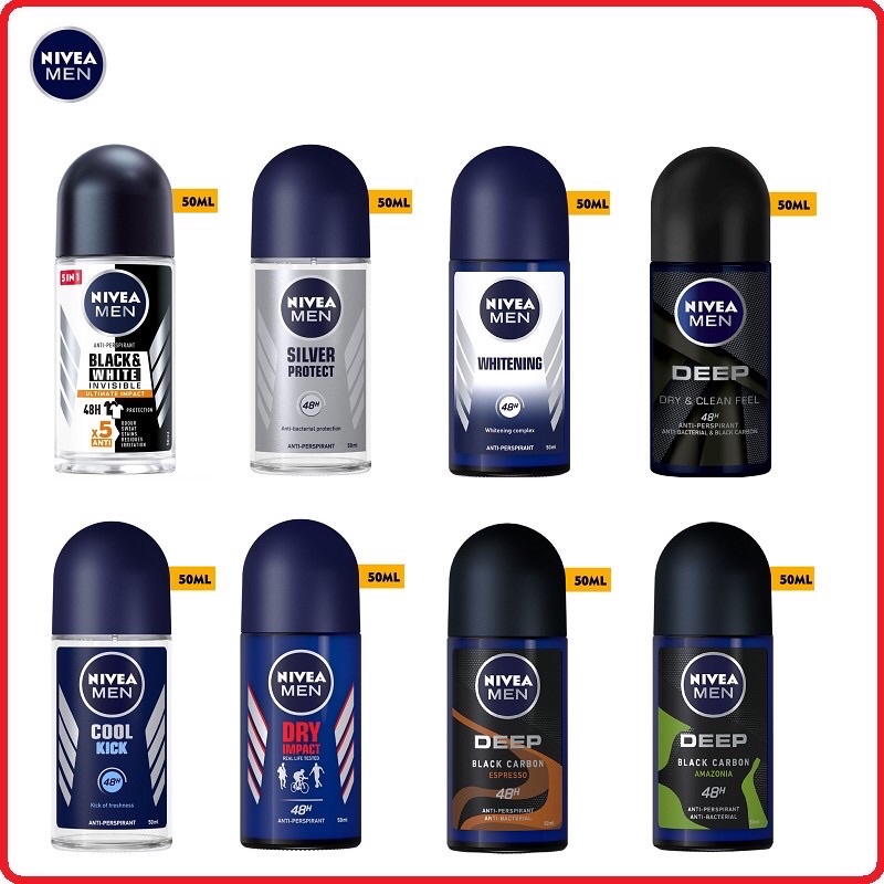 Lăn Khử Mùi NIVEA MEN 50ml, Lăn Khử Mùi Nivea Nam Đủ Mẫu